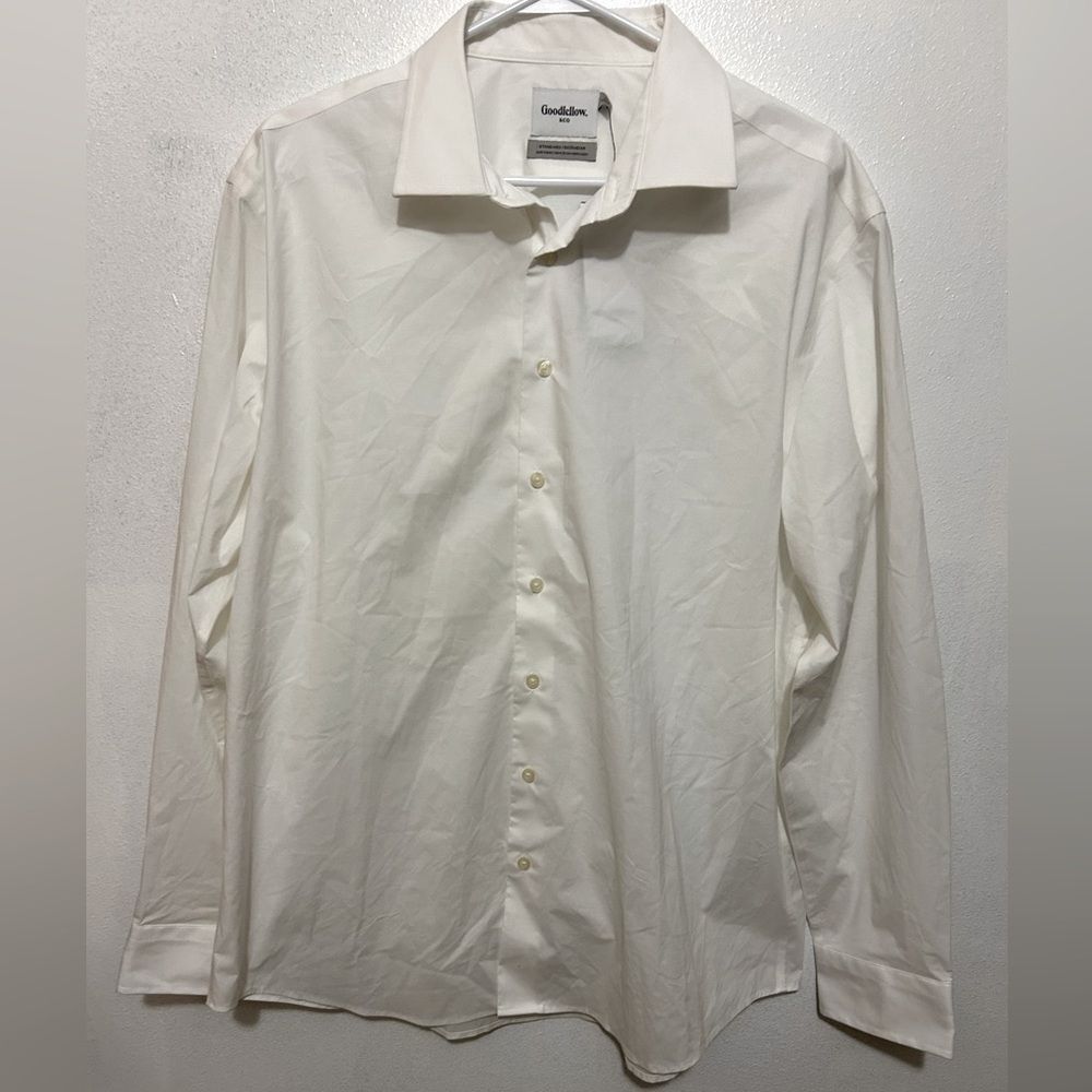 NWT Goodfellow & Co Dress Shirt White Standard fit size XL